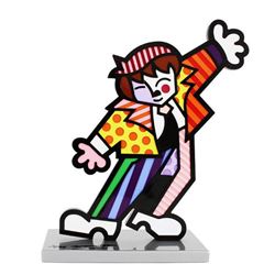 Romero Britto "Dancing Boy" Hand Signed Limited Edition Mixed Media Sculpture with COA.