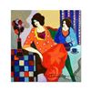 Image 1 : Itzchak Tarkay (1935-2012), One-of-a-Kind Acrylic Over Paint on Wood Panel, Hand Signed with Letter 