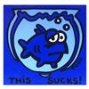 Image 1 : Todd Goldman, "This Sucks" Hand Signed Original Painting on Canvas with Letter of Authenticity.