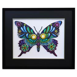 Patricia Govezensky- Original Painting on Laser Cut Steel  Butterfly CCXV 