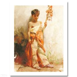 "The Young Peddler" Limited Edition Giclee by Pino (1939-2010). Numbered and Hand Signed with Certif