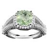 Image 1 : 4.10 CTW Amethyst & Diamond Ring 14K White Gold - REF-55K3W