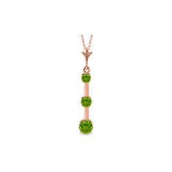 Genuine 1.25 ctw Peridot Necklace 14KT Rose Gold - REF-29M3T