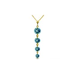 Genuine 3.9 ctw Blue Topaz Necklace 14KT Yellow Gold - REF-23W5Y