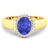 Image 3 : Natural 2.4 CTW Tanzanite & Diamond Ring 14K Yellow Gold - REF-50T6H