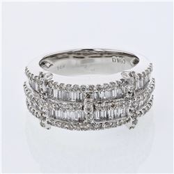 1.6 CTW Diamond Ring 14K White Gold - REF-134N7Y