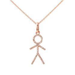 0.18 CTW Diamond Necklace 14K Rose Gold - REF-21X9R