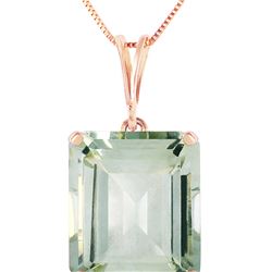 Genuine 6.5 ctw Green Amethyst Necklace 14KT Rose Gold - REF-35R2P