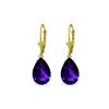 Image 1 : Genuine 10 ctw Amethyst Earrings 14KT Yellow Gold - REF-45K3V