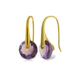 Genuine 11.50 ctw Amethyst Earrings 14KT Yellow Gold - REF-74K6V