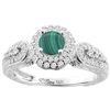 Image 1 : 1.86 CTW Malachite & Diamond Ring 14K White Gold - REF-89M2A