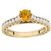 Image 1 : 0.72 CTW Citrine & Diamond Ring 14K Yellow Gold - REF-62H3M