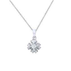 0.44 CTW Diamond Necklace 18K White Gold - REF-48X2R