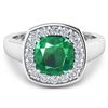 Image 3 : Natural 2.48 CTW Zambian Emerald & Diamond Ring 14K White Gold - REF-108T7H