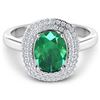 Image 3 : Natural 1.93 CTW Zambian Emerald & Diamond Ring 14K White Gold - REF-80T9H