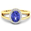 Image 3 : Natural 1.82 CTW Tanzanite & Diamond Ring 14K Yellow Gold - REF-71N9R