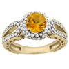 Image 1 : 1.25 CTW Citrine & Diamond Ring 14K Yellow Gold - REF-86N7Y