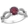 Image 1 : 1.30 CTW Ruby & Diamond Ring 14K White Gold - REF-50W5F