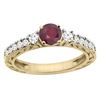 Image 1 : 1.40 CTW Ruby & Diamond Ring 14K Yellow Gold - REF-80N2Y