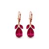 Image 1 : Genuine 11 ctw Ruby Earrings 14KT Rose Gold - REF-97K2V