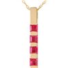 Image 1 : Genuine 0.35 ctw Ruby Necklace 14KT Yellow Gold - REF-27V5W