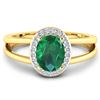 Image 3 : Natural 1.87 CTW Zambian Emerald & Diamond Ring 14K Yellow Gold - REF-88W9X