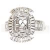 Image 1 : 1.51 CTW Baguette & Baguette Semi Mount Ring 14K White Gold - REF-149X2R