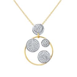 0.55 CTW Diamond Necklace 14K 2Tone Gold - REF-39W5H