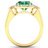 Image 2 : Natural 3.97 CTW Zambian Emerald & Diamond Ring 14K Yellow Gold - REF-168R2F