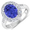 Image 1 : Natural 3.1 CTW Tanzanite & Diamond Ring 14K White Gold - REF-117N5R