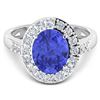 Image 3 : Natural 3.1 CTW Tanzanite & Diamond Ring 14K White Gold - REF-117N5R