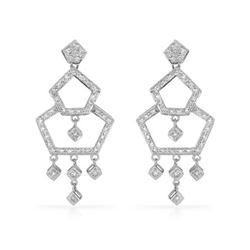 0.62 CTW Diamond Earrings 18K White Gold - REF-78R8K