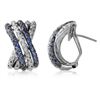 Image 1 : 0.97 CTW Sapphire & Diamond Earrings 14K White Gold - REF-90K5W