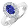 Image 1 : Natural 0.91 CTW Tanzanite & Diamond Ring 14K White Gold - REF-35R9F