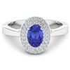 Image 3 : Natural 0.91 CTW Tanzanite & Diamond Ring 14K White Gold - REF-35R9F