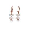 Image 1 : Genuine 6 ctw Opal & Pearl Earrings 14KT Rose Gold - REF-50R7P