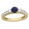 Image 1 : 1.40 CTW Blue Sapphire & Diamond Ring 14K Yellow Gold - REF-142R7H