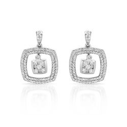 1 CTW Diamond Earrings 14K White Gold - REF-98Y2X