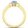 Image 2 : Natural 1.62 CTW Aquamarine & Diamond Ring 14K Yellow Gold - REF-66M9T
