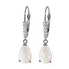 Image 1 : Genuine 1.70 ctw Opal & Diamond Earrings 14KT White Gold - REF-45Y8F