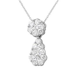 2 CTW Diamond Necklace 14K White Gold - REF-193R8K