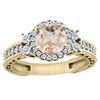 Image 1 : 1.46 CTW Morganite & Diamond Ring 14K Yellow Gold - REF-83V2R