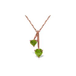 Genuine 1.40 ctw Peridot Necklace 14KT Rose Gold - REF-23N8R