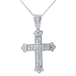 4.56 CTW Diamond Pendant 18K White Gold - REF-379Y9X