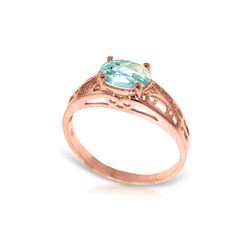 Genuine 1.15 ctw Aquamarine Ring 14KT Rose Gold - REF-35Z2N