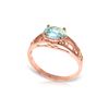 Image 1 : Genuine 1.15 ctw Aquamarine Ring 14KT Rose Gold - REF-35Z2N