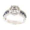 Image 1 : 0.82 CTW Sapphire & Diamond Semi Mount Ring 14K White Gold - REF-63N2Y
