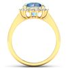 Image 2 : Natural 3.48 CTW Aquamarine & Diamond Ring 14K Yellow Gold - REF-108F7N