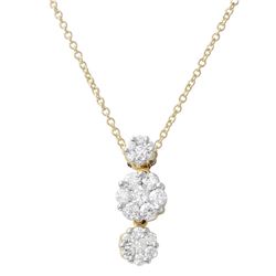 0.75 CTW Diamond Pendant 14K Yellow Gold - REF-59H8M