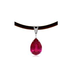 Genuine 5.01 ctw Ruby & Diamond Necklace 14KT White Gold - REF-59Z8N